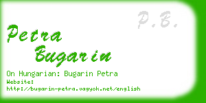 petra bugarin business card